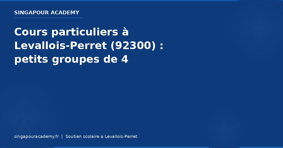 Cours Particuliers Levallois Perret