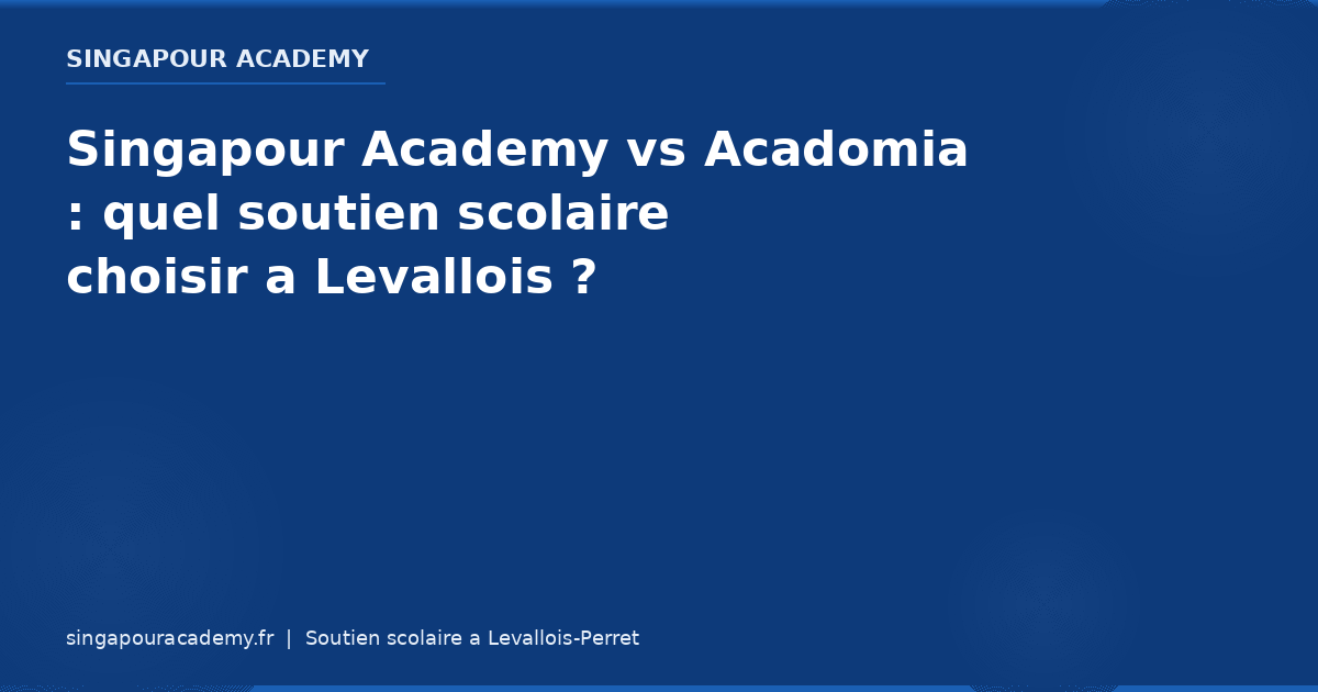 Singapour Academy Vs Acadomia