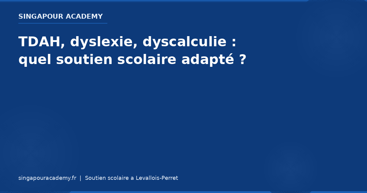 Soutien Scolaire Tdah Dys